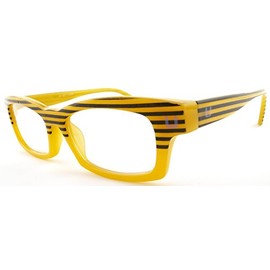 FUSHIDA JW1201 Fashion Reading Glasses for Women Yellow Strip 1.50