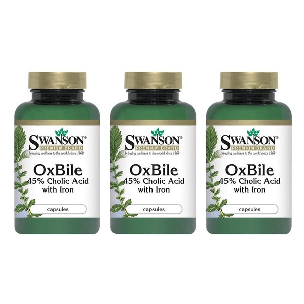 Swanson Ox Bile - Standardized 90 mg 60 Caps 3 Pack