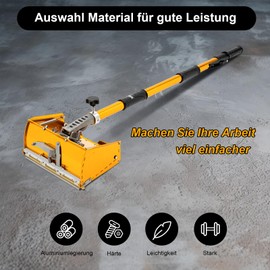 10" Drywall Flat Finishing Box Tool with Adjustable 35-59" Handle, Professional Aluminum Drywall Mud Box for Professional Putty Workers, Decorators