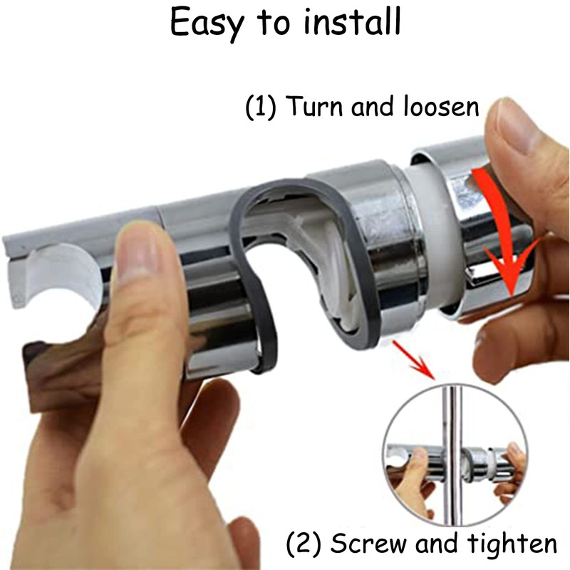 Adjustable Shower Head Holder for Slide Bar,Universal 18-25MM O.D. Rail