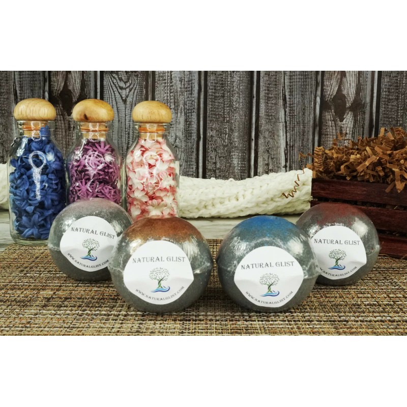 Natural Glist Black Bath Bomb, Black Dream, Deep Cleanse and