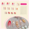 3D Almond Press on Nails Medium Length Fake Nails Gradient