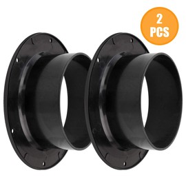 Abuff 4-inch Duct Connector, 2 Pack Plastic Straight Pipe Flanges, Ventilation Ducting Connector for Heating Cooling Ventilation System