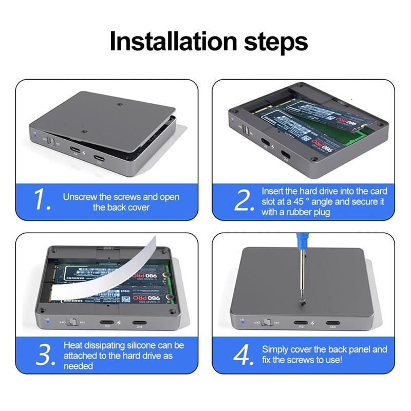 Aswalling M. 2 NVMe SSD Enclosure PCIE NVME Protocol Dual