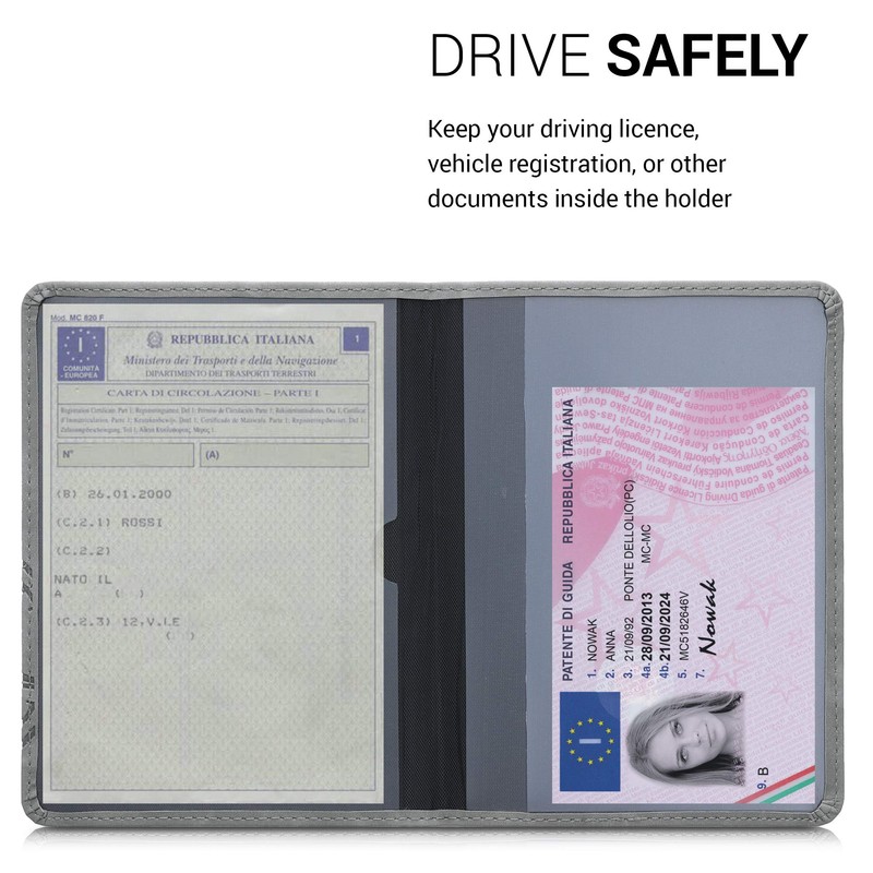 kwmobile Vehicle Registration Certificate Case with Card Slots – Faux