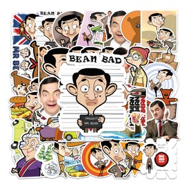 50PCS Stickers for Mr. Bean,Comedy Stickers,Teens Boys and Girls Sticker Pack Vinyl Skateboard Guitar Door Laptop Luggage Car Bike Water Bottle Birthday Party Supplies Stickers