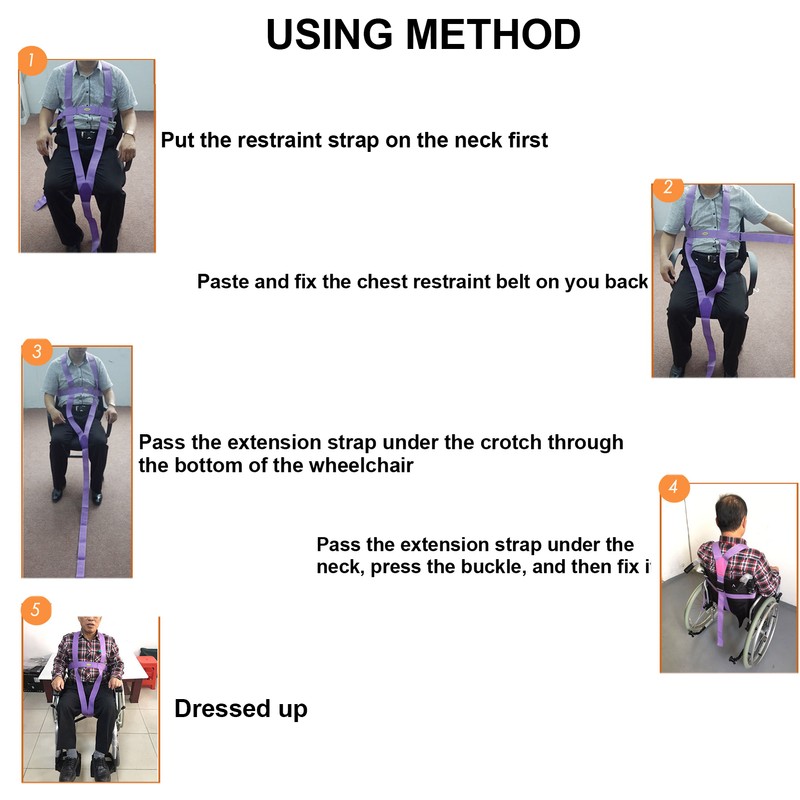 Professional Wheelchair Safety Belt Anti Slip Restraints Fixing Straps for