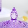 Sizikato Diamond Faceted Glass Candy Jar with Lid, 10oz Purple