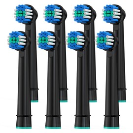 Keosaa Replacement Toothbrush Heads Compatible with Oral B, Pack of 8 Professional Electric Toothbrush Heads Oral-B 7000/Pro 1000/9600/ 500/3000/8000 (Black)