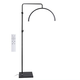 Eyelash Half Moon Lamp, Eyelash Lamp for Beautician Tattooist Salon SPA, Cool and Warm Illuminated Half Moon Lamp with Mobile Phone Holder, Brightness and Height Adjustable