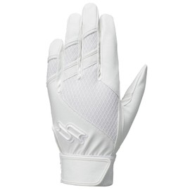 SSK EBG3003W Baseball Batting Gloves, For High School Baseball, Both Hands, White M