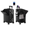AIWEINY Zipperless Luggage, Polycarbonate Aluminum Hard Shell, Expandable Carry-On Suitcase