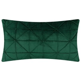 JWH Smooth Velvet Throw Pillow Cover Decorative Plush Pillowcase Luxury Cushion Cover Recangular Accent Pillow Case Bed Couch Bedroom Chair 14x28 Inch Dark Green
