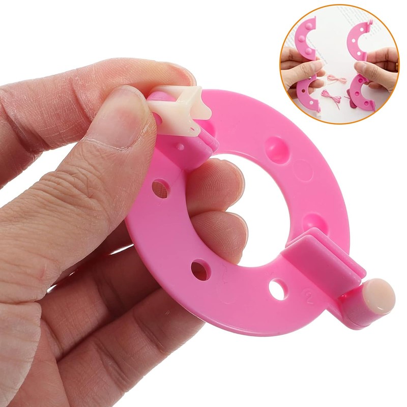 8 Pieces PomPom Maker, Plastic Pompom Maker Set, DIY Fluff
