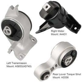 JDMON 3Pcs Engine Motor & Transmission Mount Replacement for Ford Fusion Mercury Milan 2.5L Auto Trans 2010 2011 2012 Compatible with A4431 A5556 A5740 OE# 9E5Z6038F/9E5Z6068B/9E5Z6038G