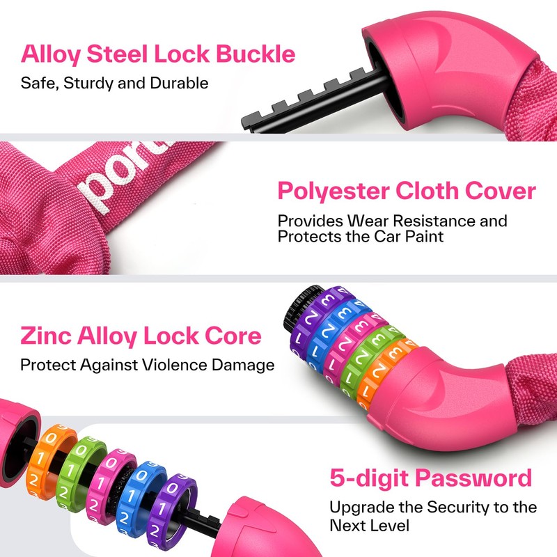 Sportneer Bicycle Lock Combination Lock with Numbers and High Security