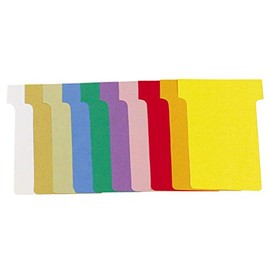 Exacompta 57745 Pack of 1000 T-Index Cards Made of Extra Strong Cardboard Ideal for School and Office Assorted Colours