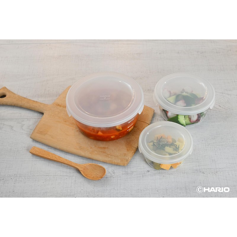 Hario MST-60-TW Heat-resistant Glass Storage Container, Round, 20.3 fl oz