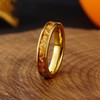 Oaineyia 4mm Natural Sunflower Petals Gold Foil Tungsten Rings for