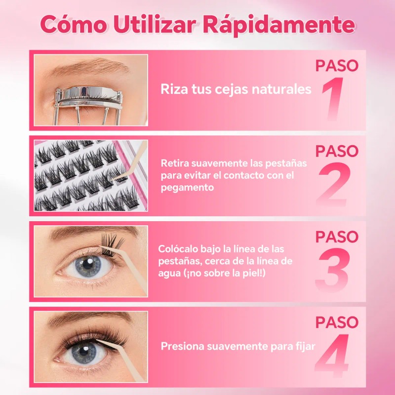 Gorgeous Olivia 88 Piezas Pestañas Postizas Kit Completo Rosa Chicle