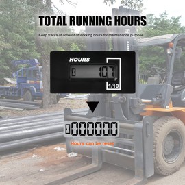 HonorMeet Digital AC/DC 110 V 120 V 220 V 230 V Operating Hour Meter for Lawn Mowers, Waterproof Hours Meter Garden Tractor Golf Cart Forklift Excavator Go-Kart Scrubber Electric Car (with bracket)