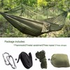 Army Green Camping Hammock with Net - Lightweight Portable Double