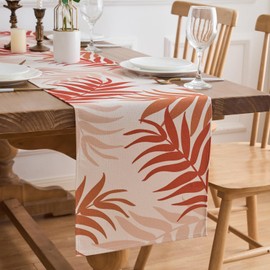 Table Runner, Modern Table Runner, Washable, Polyester Table Runner, Autumn Table Runner, Modern Orange Table Runner, Orange Leaves, Table Decoration, Dining Table Runner, Decoration for Dining Table