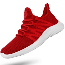 Feethit Tenis de correr para mujer, antideslizantes, ligeros, para gimnasio, a la moda, A-Rojo, 7.5 US