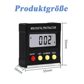 Mesee Digital LCD Protractor, Mini Digital Inclinometer Magnetic Base, Level Box Inclinometer, Digital Spirit Level, for Woodwork, Construction, Masonry and Automobile Test and Repair