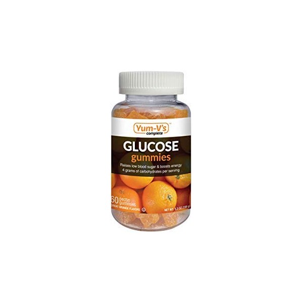 YumVs Complete Glucose Gummies, Orange Flavor, (60 Ct); Chewable Nutritional Supplement for Men and Women, Vegan, Gluten Free, Kosher, Halal
