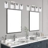 A1A9 4 Light Bathroom Vanity Light Fixtures, Brush Nickel Modern