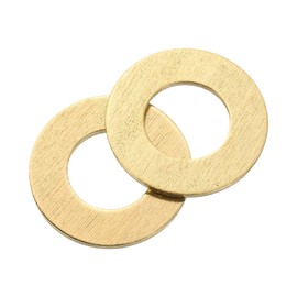 uxcell M10 Flat Washer, 15 Pcs Brass Ring Flat Washers 20mm OD 1mm Thick Metal Sealing Gasket Ring for Screws Bolts Nuts