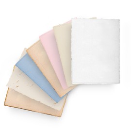 Wanderings A5 Handmade Paper Sample Kit – Deckle Edge & Straight Edge – 150gsm, 300gsm & 500gsm – Includes Handmade Envelopes