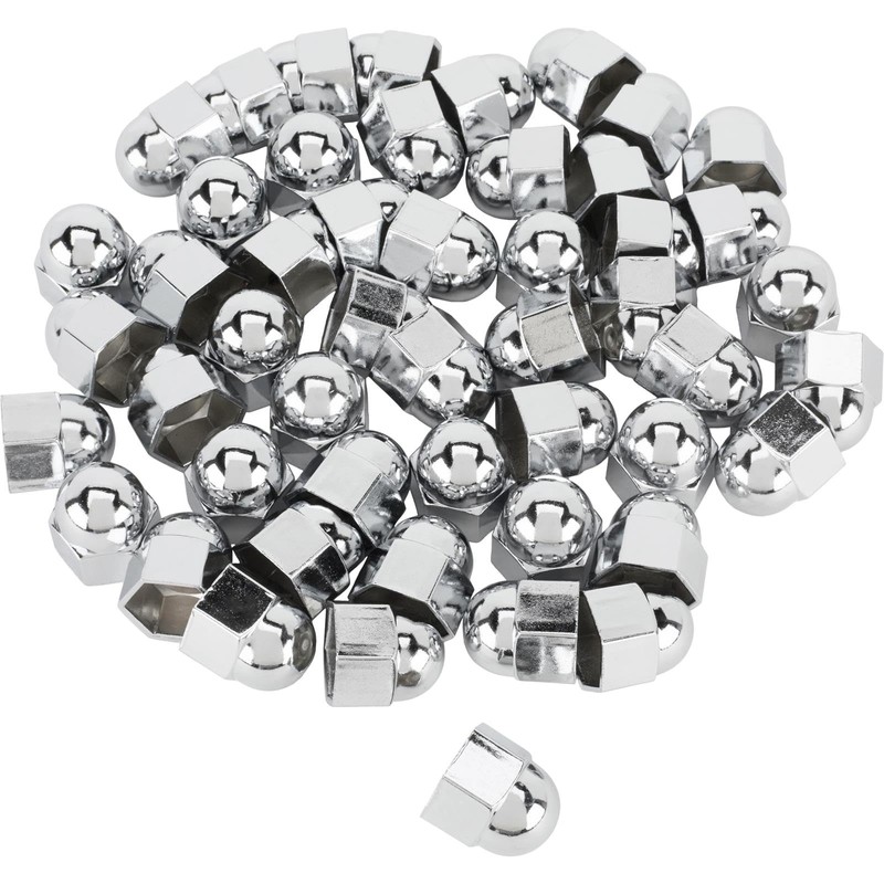 Flathead V8 Cylinder Head Chrome Acorn Nut Covers, 11/16 Nuts