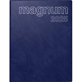 rido/idé Book Calendar Model Magnum (2025), 2 Pages = 1 Week, 183 × 240 mm, 144 Pages, Foam Film Cover Catana, Dark Blue