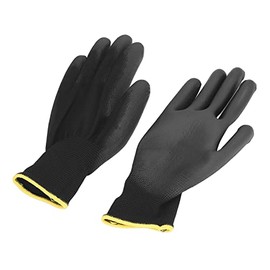 Guante de Seguridad, Guantes de Trabajo con Movimiento Flexible y Resistente al Desgaste, Diseño Ergonómico para Montaje, Reparación e Industrial (Negro 7S)