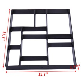 Sardoxx DIY Rectangular Pavement Mold Path Mold Concrete Mould Stepping Stone Mold Patio Mold for Garden, Court Yard, Courtyard and Walkway 17.7"x 15.7"x 1.7"