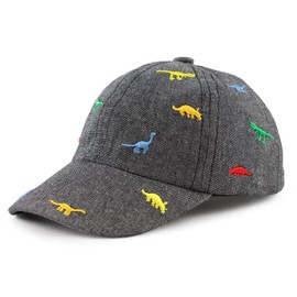 Pesaat Baby Peaked Cap Boy Baseball Cap Children's Sun Hat UV Protection Baby Boy Baseball Cap Children Boys Summer Hat, Dark Grey Dinosaurs