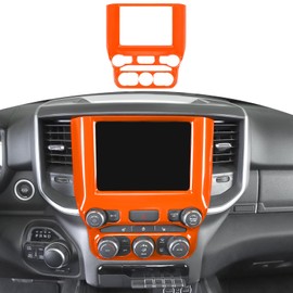 RT-TCZ for RAM Orange Dash Trim AC Control Panel Cover for Dodge RAM 2018 Up Orange Interior Accessories