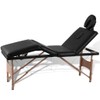 vidaXL Black Foldable Massage Table - Portable and Adjustable 4-Zones