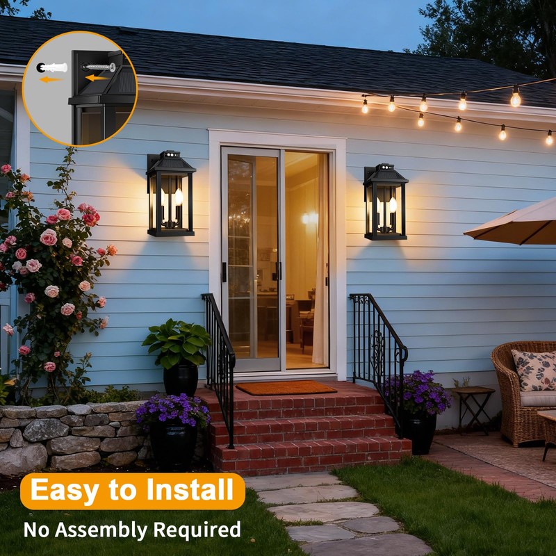 Beikingsun Solar Porch Lights Outdoor with Motion Sensor, Dusk to