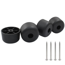 HARSKIYER 1-1/4 Inch Plastic Furniture Legs Set of 4, Black Screw in Legs Round Tapered Sofa Legs, Couch Feet Replacement Legs for Furniture, Table, Ottoman