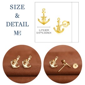 MicLee Stud Earrings 925 Sterling Silver Women's Simple Anchor Star Earrings with Gift Bag Super Christmas Gift, Silver