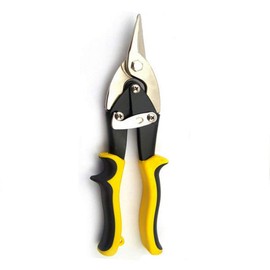 Tin Cutter 10" 250mm Aviation Snips Multifunctional Industrial Scissors with Safety Buckle for Metal Sheets Cutting (Straight Cut)