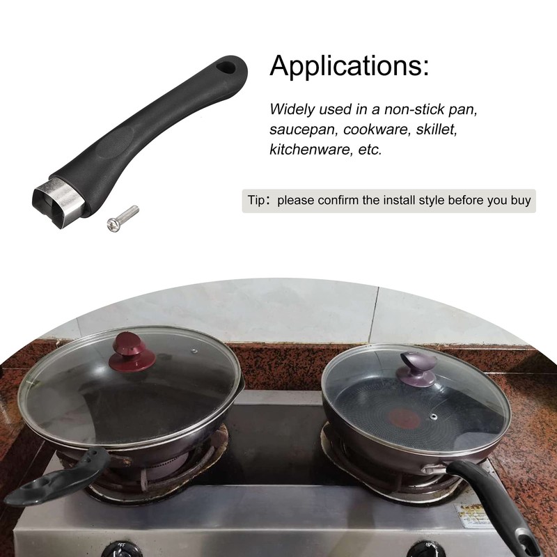 sourcing map Pan Replacement Handle Black 7.8inch with Screw Nonstick