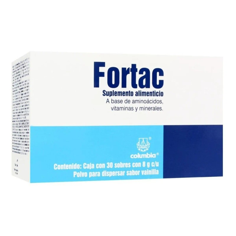 Fortac Suplemento Alimenticio Sabor Vainilla Caja 30 Sobres