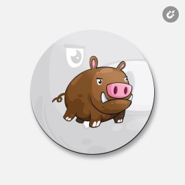 Unbranded Funny Boar Animal | 4'' X 4'' Round Decorative Magnet
