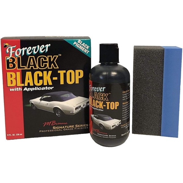 Forever Black Black-Top Gel with Applicator - Black Convertible Top Dye for Restoring Black Color of Car Top