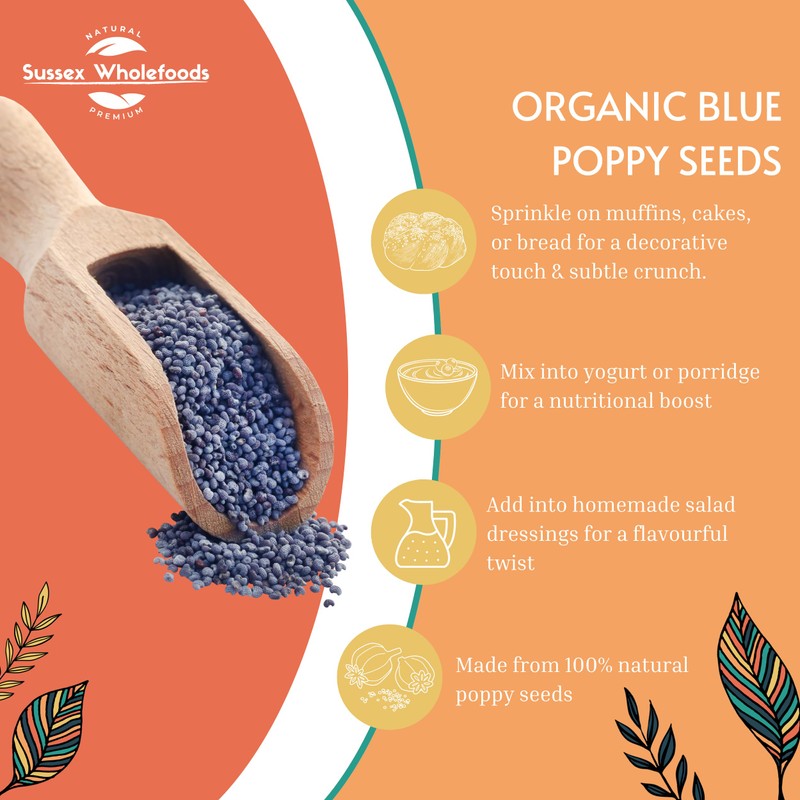 Sussex Wholefoods Organic Blue Poppy Seeds 500g