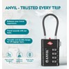ANVIL 4 Digit Luggage Locks, TSA Locks for Luggage, Advanced